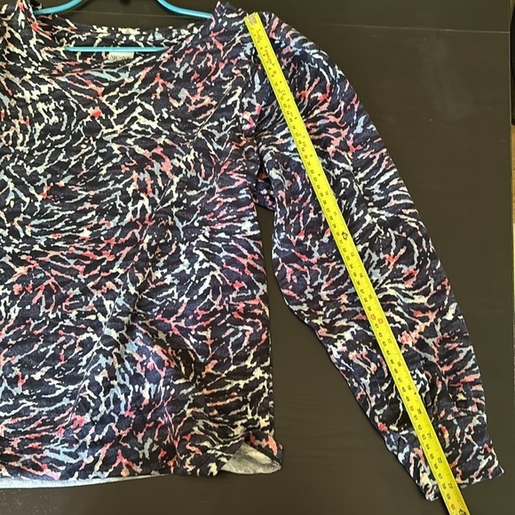 NIC+ZOE puff long sleeve Glowing Sunset 2023 print rayon pullover top size S - Picture 11 of 12